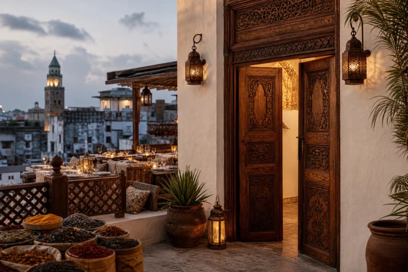 Emerson Spice Hotel — бутик-отель в Stone Town с исторической Swahili-Arab архитектурой, резными дверями и атмосферой heritage luxury