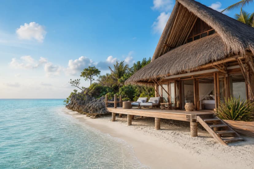 Matemwe Retreat — тихий beachfront retreat в Matemwe с бунгало, коралловой лагуной и спокойной upscale island atmosphere