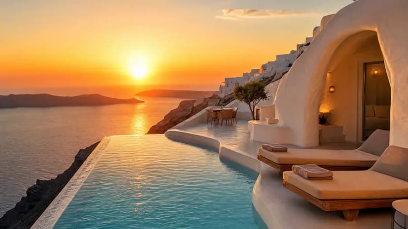 Canaves Oia Epitome на Санторини — cave villa с террасой, infinity pool и видом на кальдеру