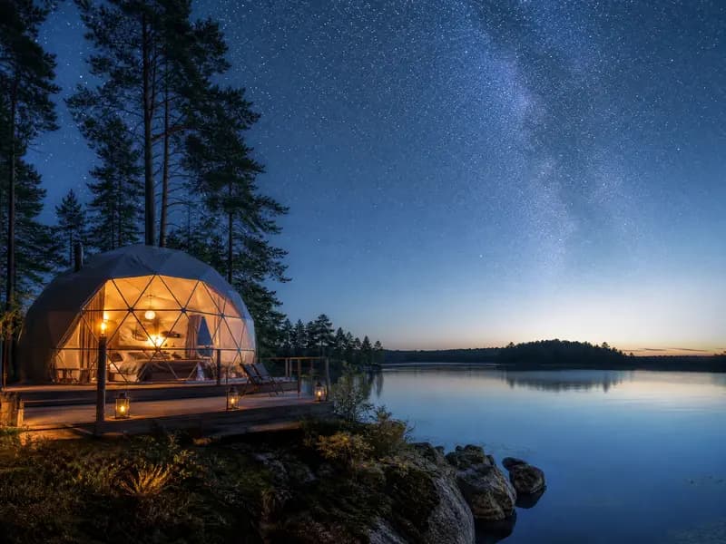 Глэмпинг Заонежье — luxury dome на берегу карельского озера
