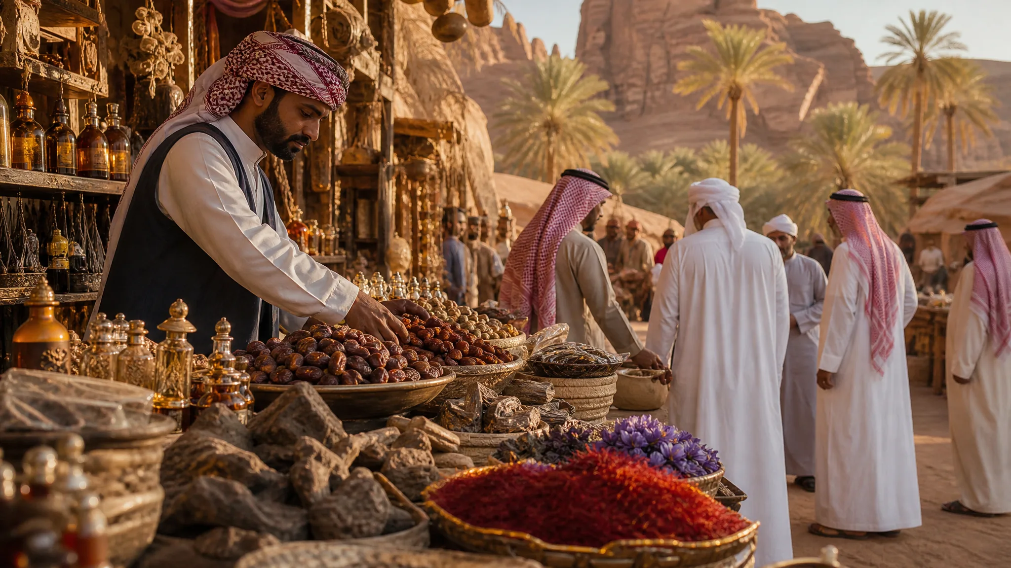 Рынок Джарир, Аль-Ула — финики, уд, шафран и аутентичный oasis market